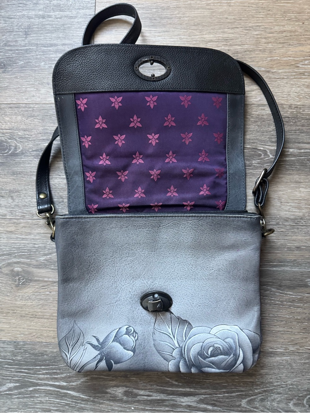 Anna by Anuschka Triple Compartment Flap Crossbody - 8428 - Picture 5 of 10